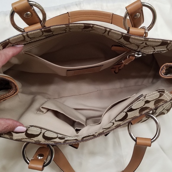 Authentic Coach Soho Signature Khaki Belted Purse - Picture 7 of 9